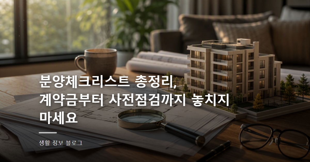 분양체크리스트 총정리, 계약금부터 사전점검까지 놓치지 마세요