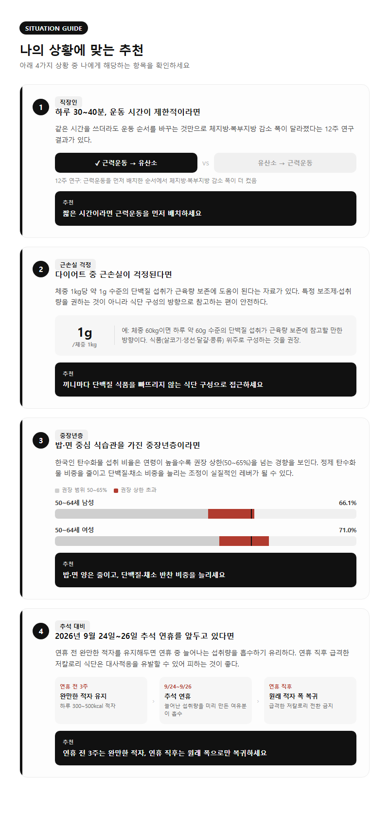 상황별 추천