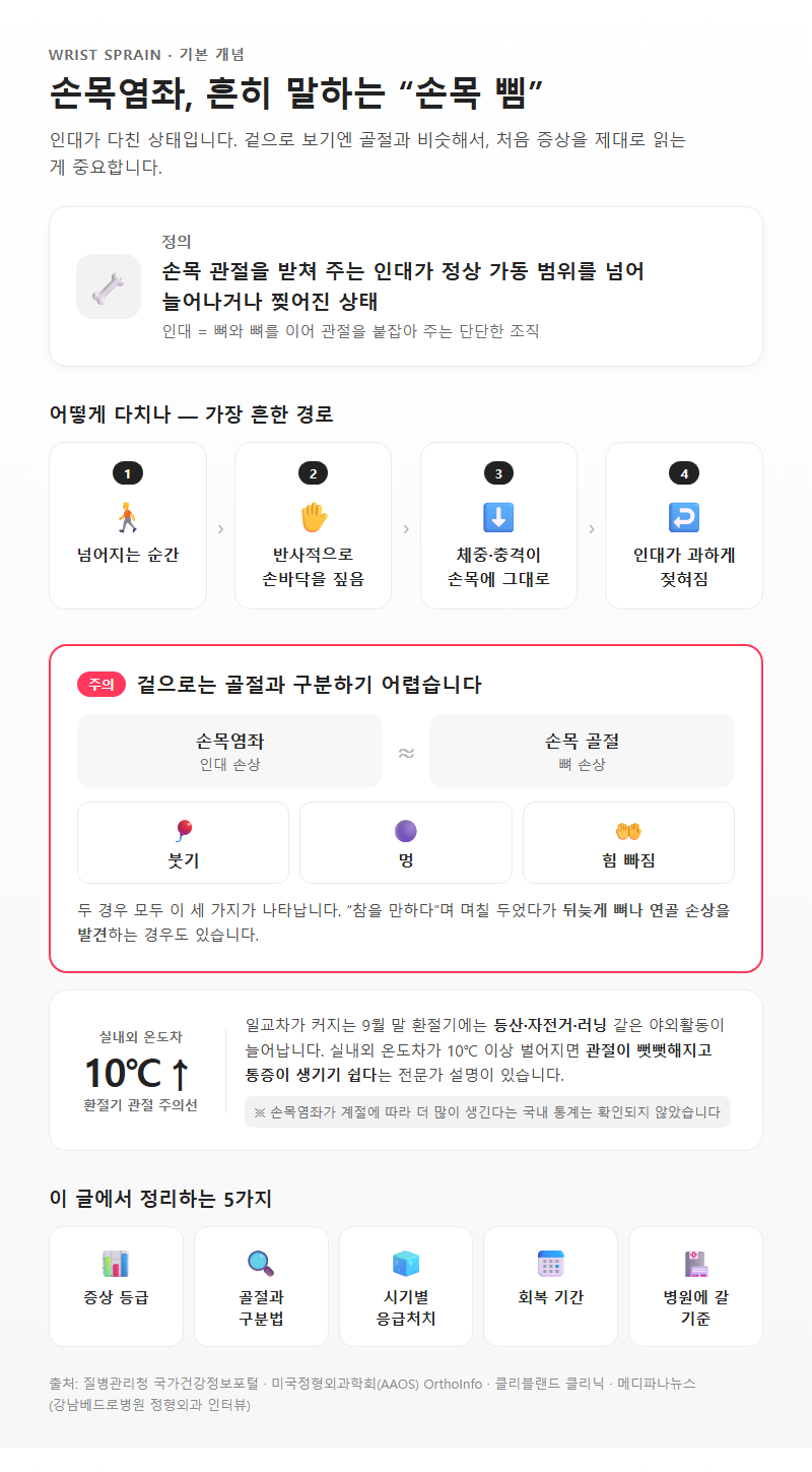 손목염좌 개요