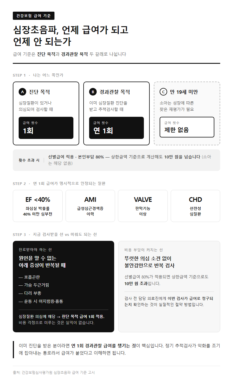 2. 언제 급여가 되고 언제 안 되는가 — 건강보험 적용 기준