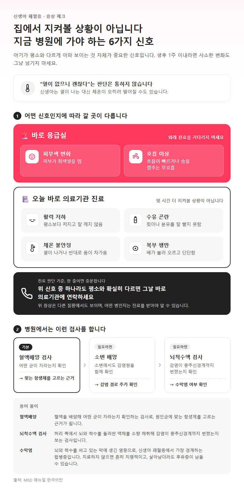 1. 지금 병원에 가야 하는 신생아 패혈증 증상